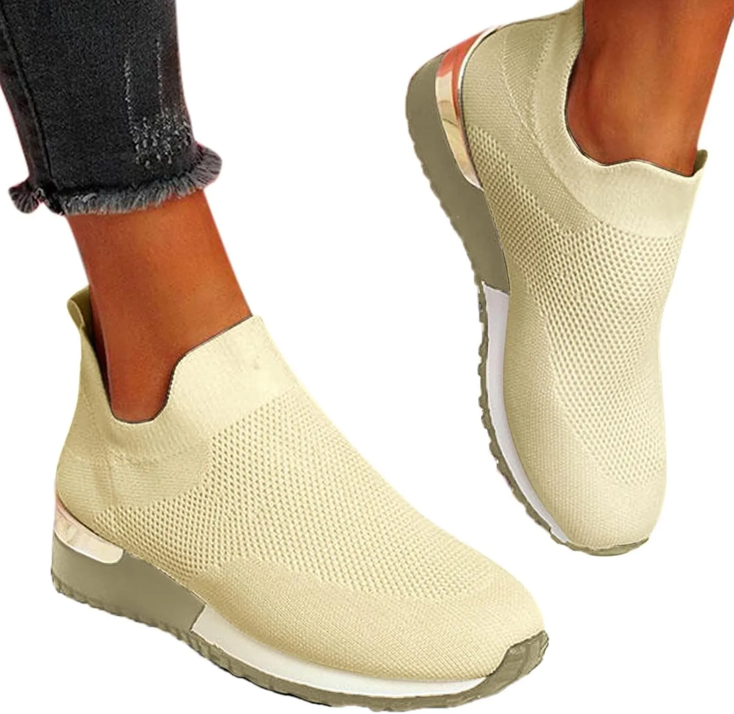 Sneakers for Women Running Shoes Slip On Casual Slip On Shoes Women Lether Casual Dress Shoes Fashion Sneakers Platform Tennis Shoe Loafers Dress Shoe