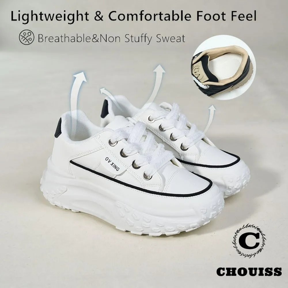 Sneakers for Women,Lace Up Thick Soled Non Slip Sports Shoes, Breathable, Stylish,Running,Shopping