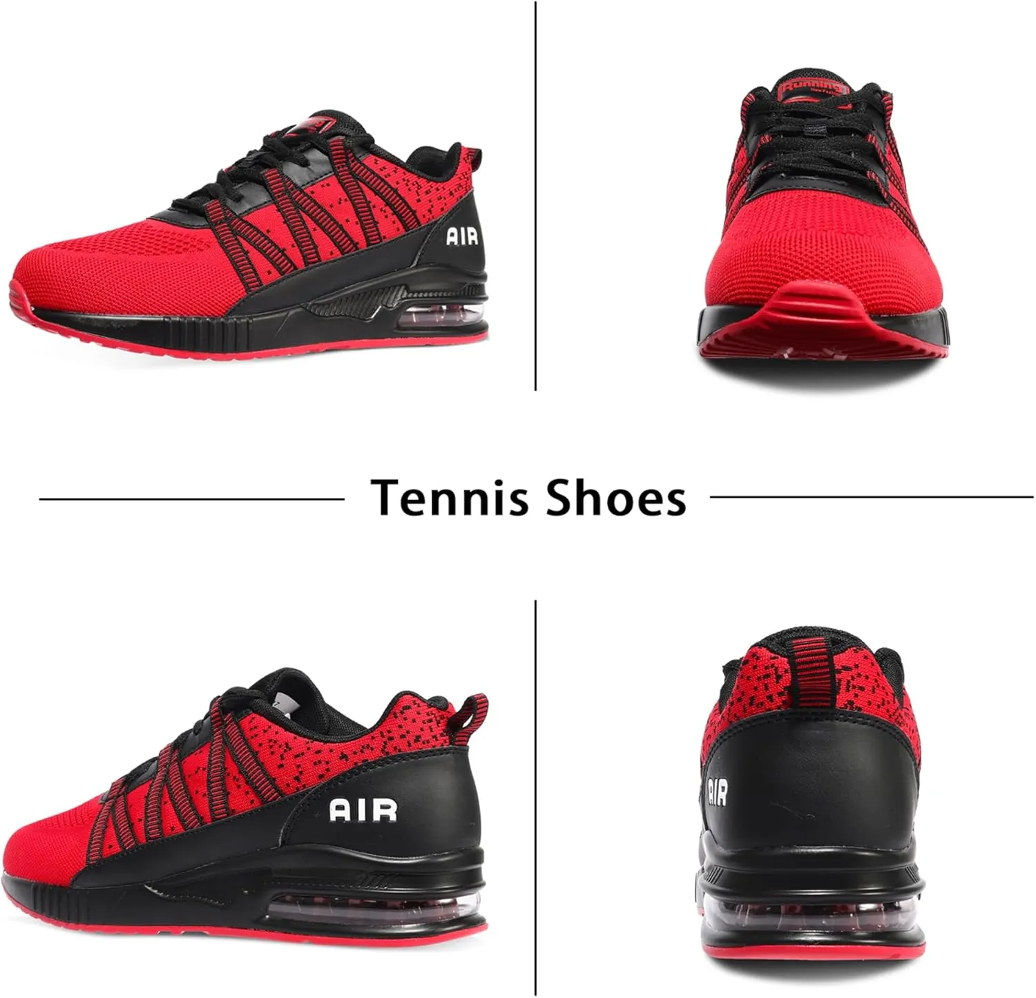 Soulsfeng Mens Air Cushion Running Shoes Lightweight Breathable Workout Tennis Gym Jogging Walking Sneakers US 5.5-12
