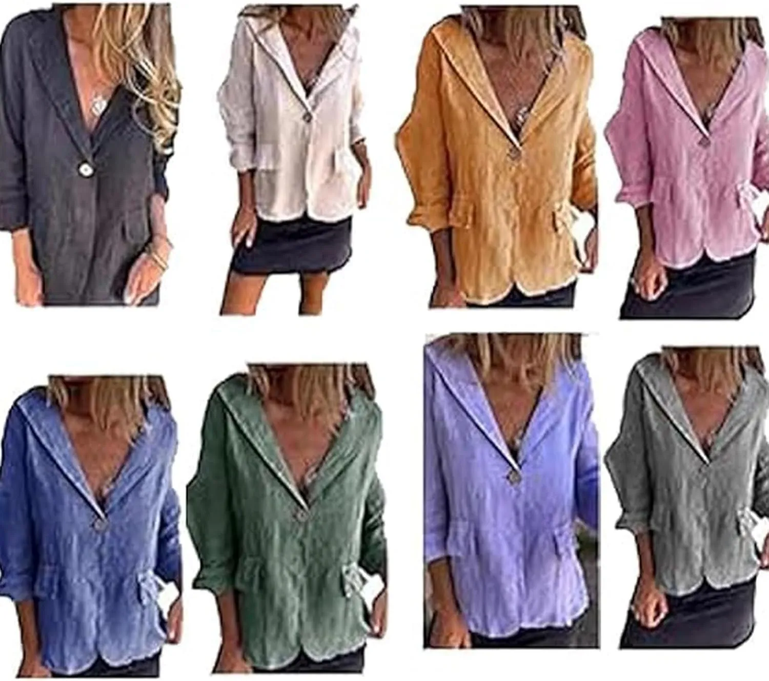 Southwestm Cotton and Linen Casual Lapel Single-Button Thin Coat 2025 Summer Lightweight Jacket Loose Comfy Work Blazer