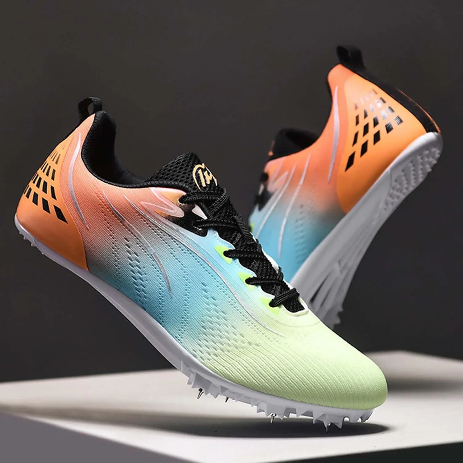 Spikes Track & Field Shoes for Mens Breathable Racing Jumping Sprint Sneakers Kids Boys Girls Youth Running Training Shoes
