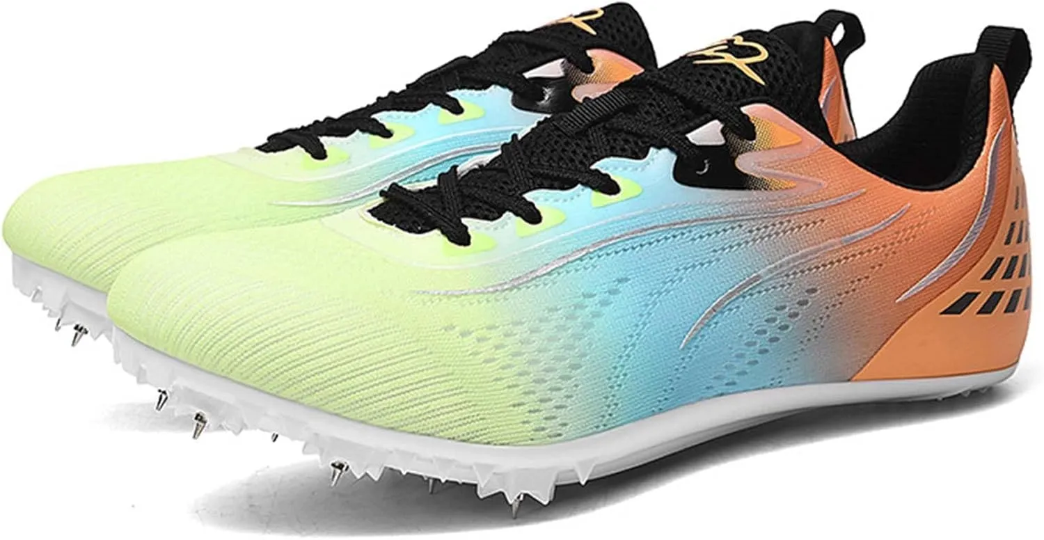 Spikes Track & Field Shoes for Mens Breathable Racing Jumping Sprint Sneakers Kids Boys Girls Youth Running Training Shoes