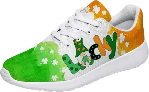 St Patricks Day Gnomes Shoes for Women Tennis Shoes Shamrocks Sneakers Irish Gifts for Women Men