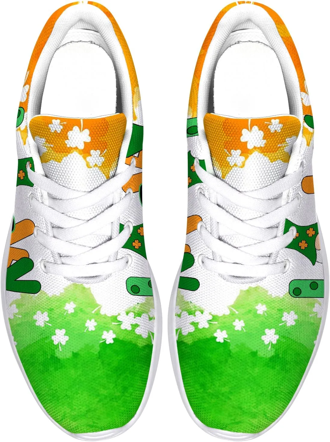 St Patricks Day Gnomes Shoes for Women Tennis Shoes Shamrocks Sneakers Irish Gifts for Women Men