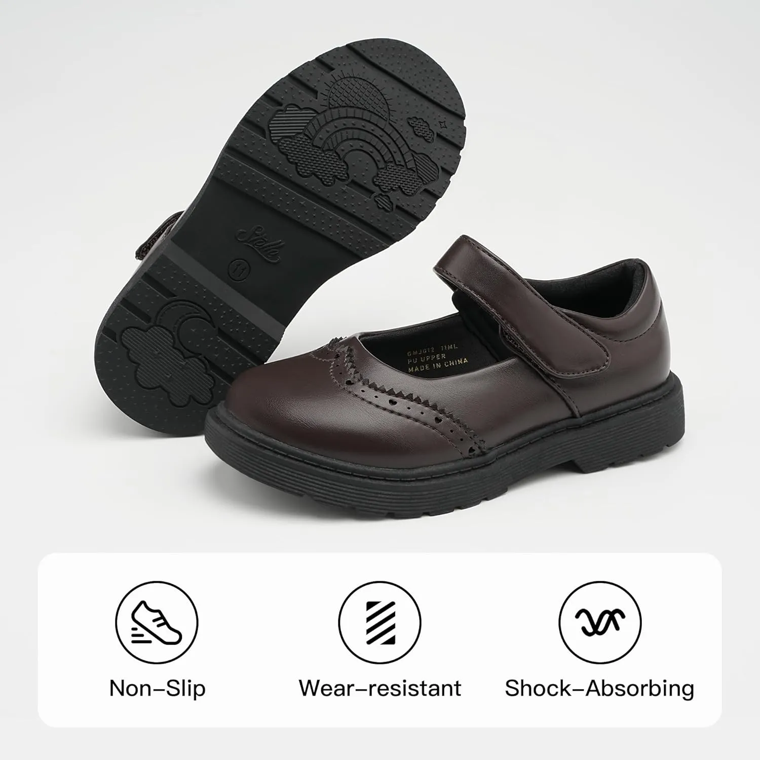Stelle Girls School Mary Janes Uniform Shoes Flats Dress Shoes Chunky Loafers Oxfords (Little/Big Kids)