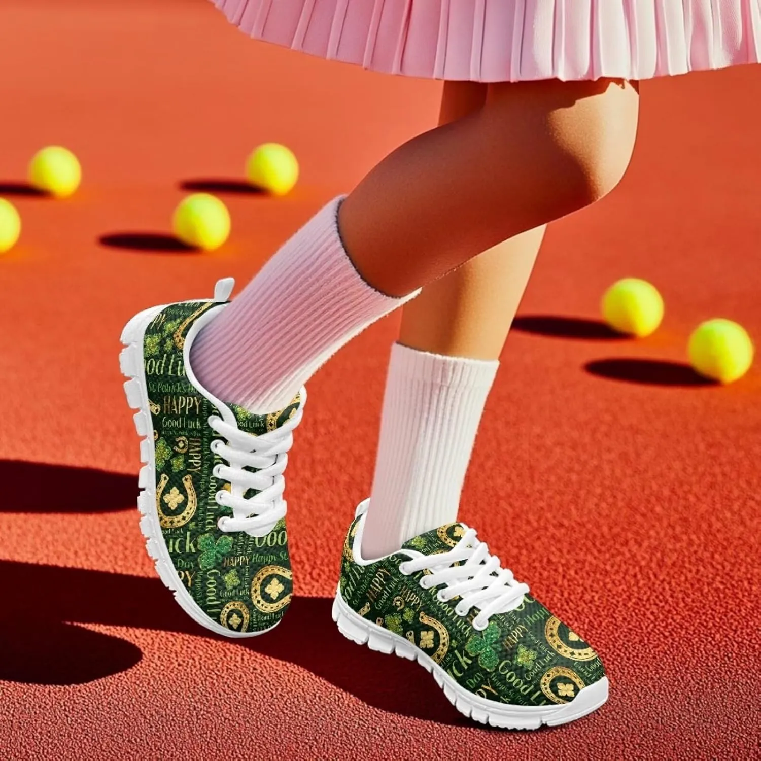 St.Patrick's Day Themed Sport Sneakers for Boys Girls Kids Casual Active Shoes for School