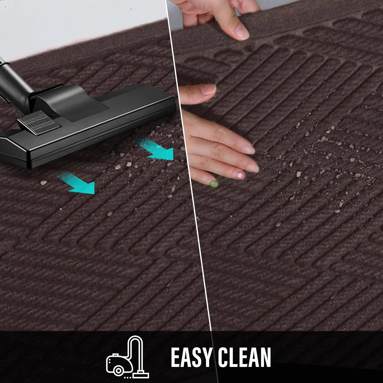 Sturdy Front Door Mat, Absorbent Muddy Dirt Resist Welcome Door Mats Outdoor Indoor, Stain and Fade Resistant, Non-Slip Rubber Backing Low Profile Doormat for Entryway, 47×32, Coffee