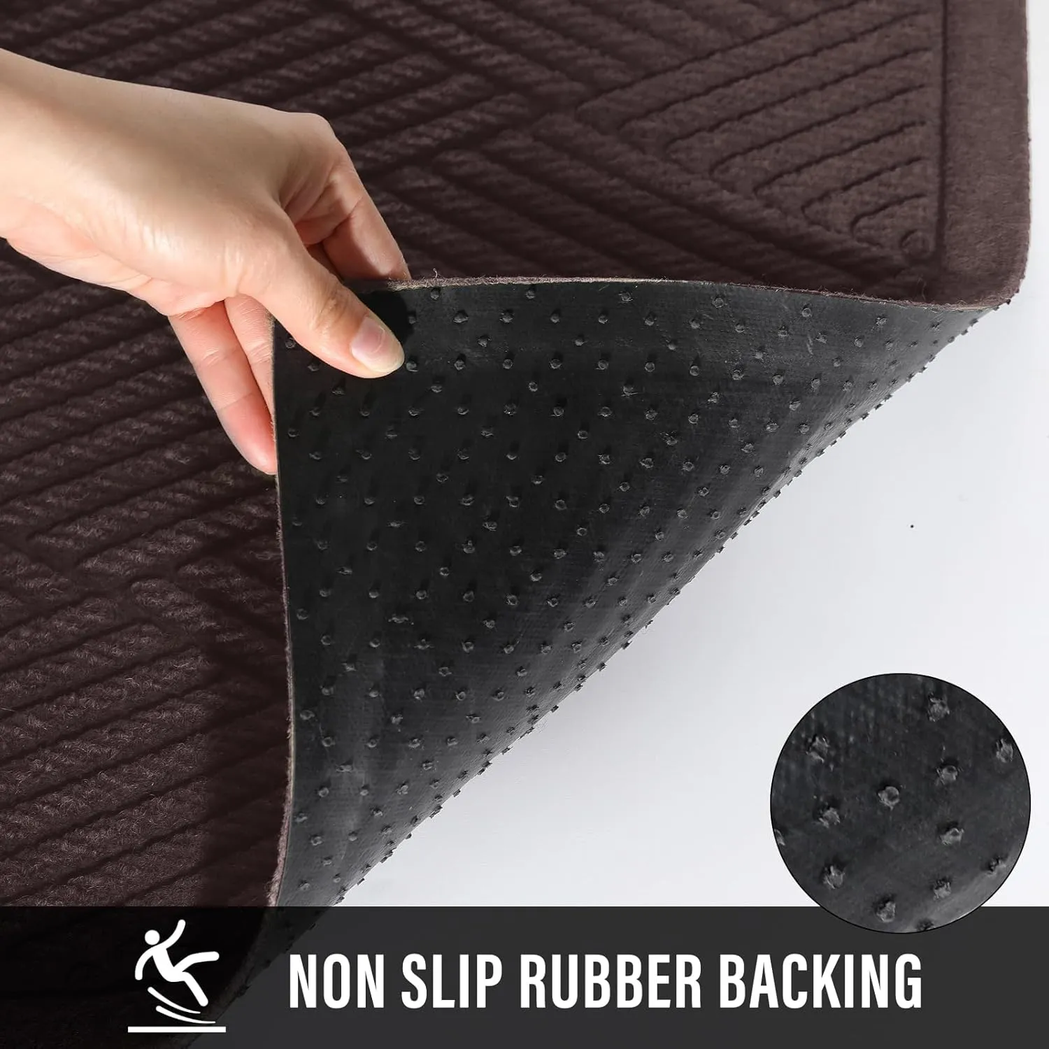 Sturdy Front Door Mat, Absorbent Muddy Dirt Resist Welcome Door Mats Outdoor Indoor, Stain and Fade Resistant, Non-Slip Rubber Backing Low Profile Doormat for Entryway, 47×32, Coffee