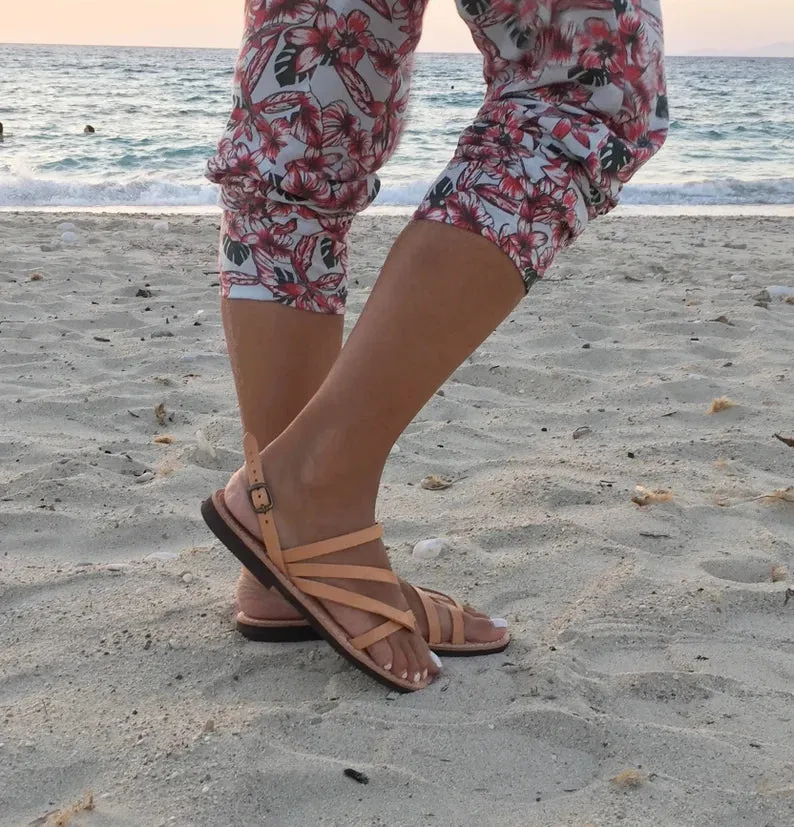 Summer greek strappy sandals
