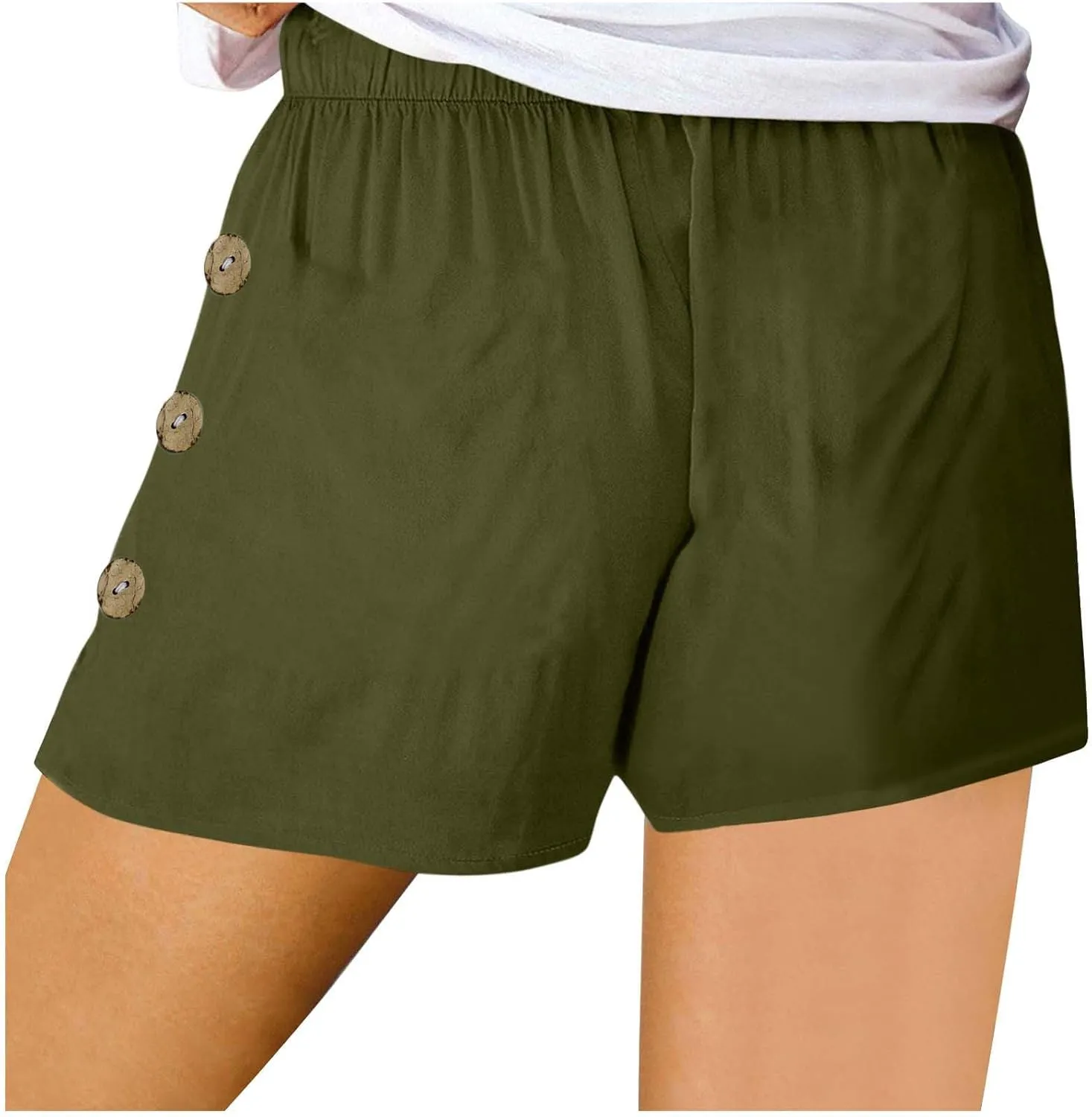 Summer Shorts for Women High Waisted Drawstring Lounge Short Pants with Pockets Casual Beach Vacation Clothes