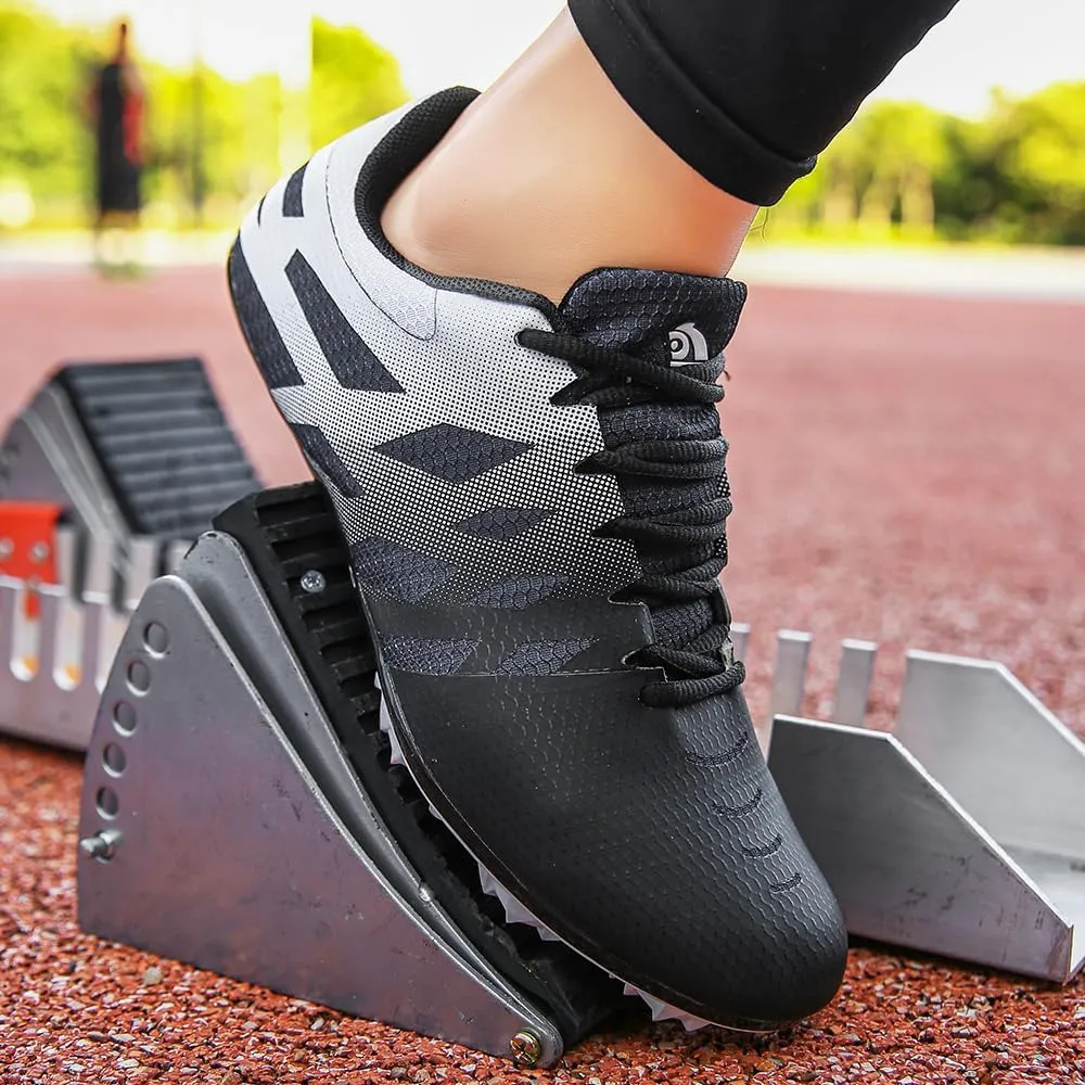 THESTRON Men Women Kids Track and Field Shoes Professional 8 Spikes Running Racing Sneakers Breathable Lightweight Sprinting Shoes