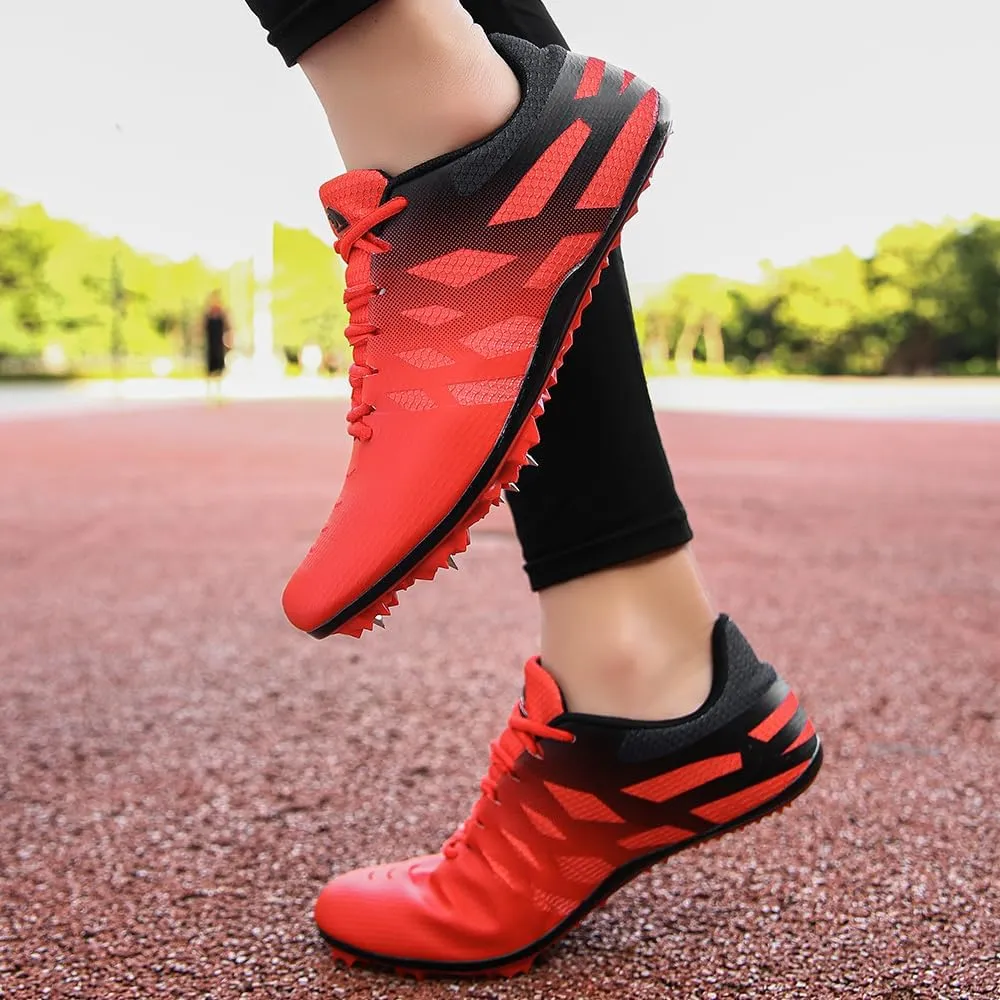 THESTRON Men Women Kids Track and Field Shoes Professional 8 Spikes Running Racing Sneakers Breathable Lightweight Sprinting Shoes
