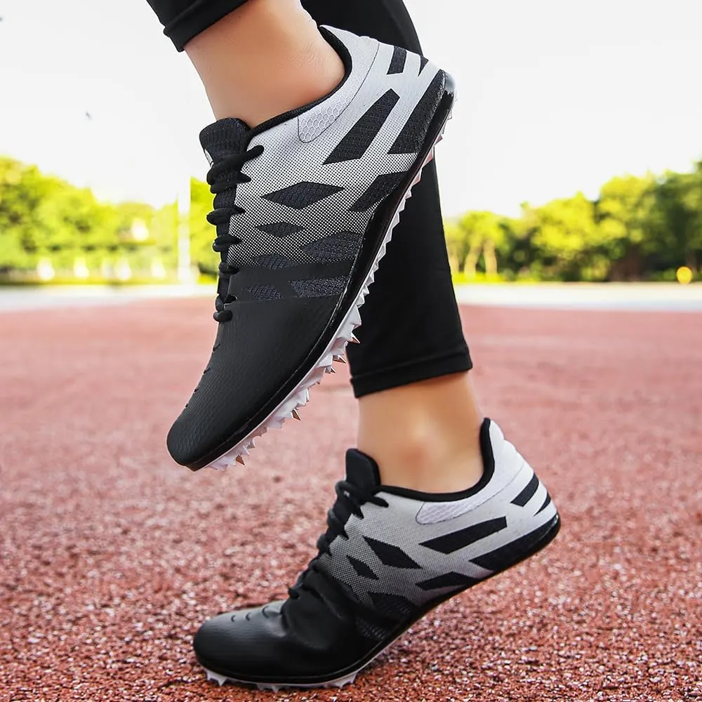 THESTRON Men Women Kids Track and Field Shoes Professional 8 Spikes Running Racing Sneakers Breathable Lightweight Sprinting Shoes