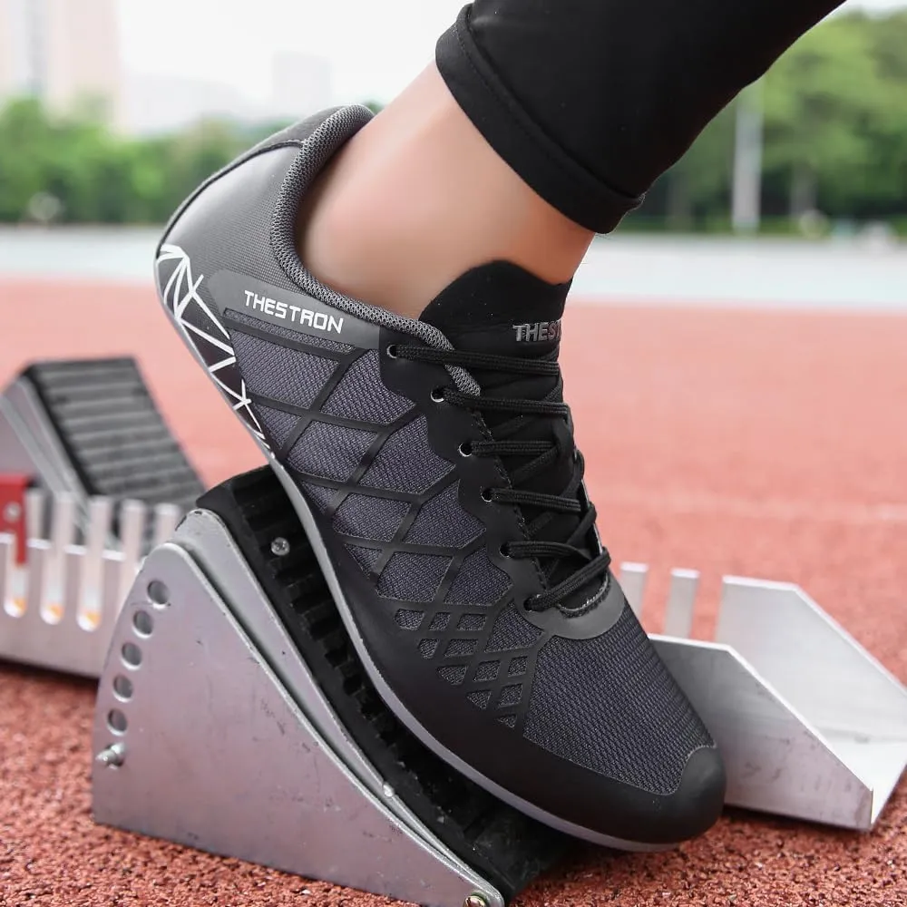 THESTRON Professional Spikes Track & Field Shoes for Men Women Kids Breathable Racing Jumping Sprint Running Sneakers