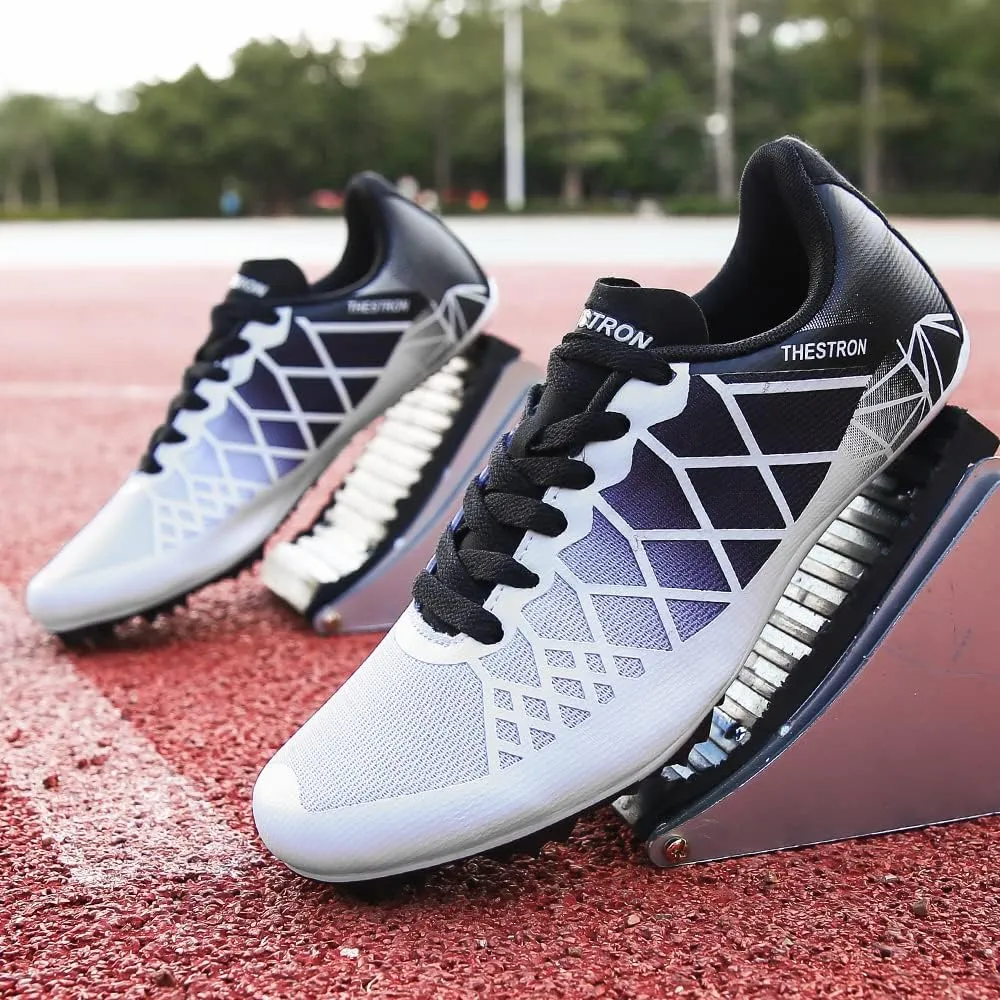 THESTRON Professional Spikes Track & Field Shoes for Men Women Kids Breathable Racing Jumping Sprint Running Sneakers
