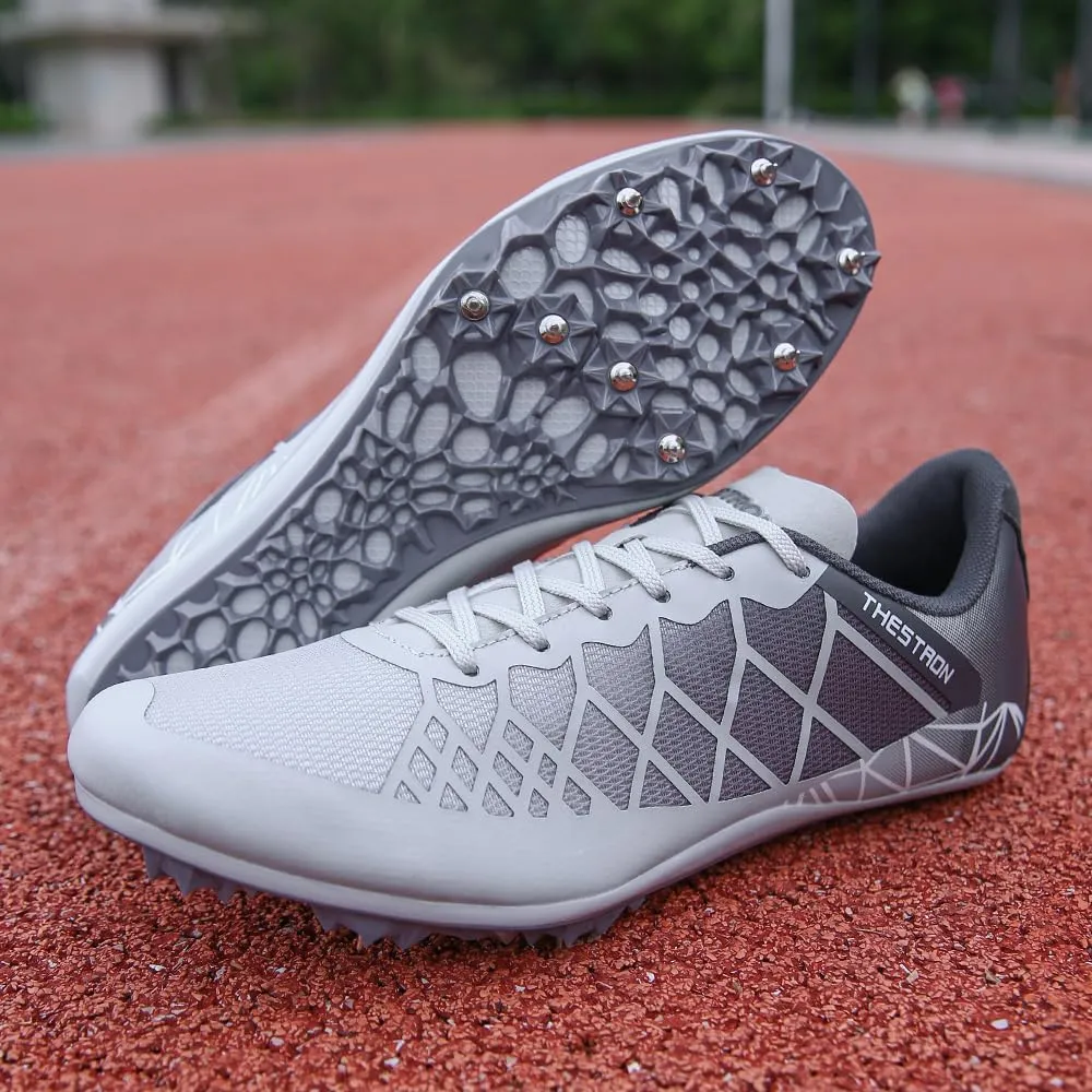 THESTRON Professional Spikes Track & Field Shoes for Men Women Kids Breathable Racing Jumping Sprint Running Sneakers