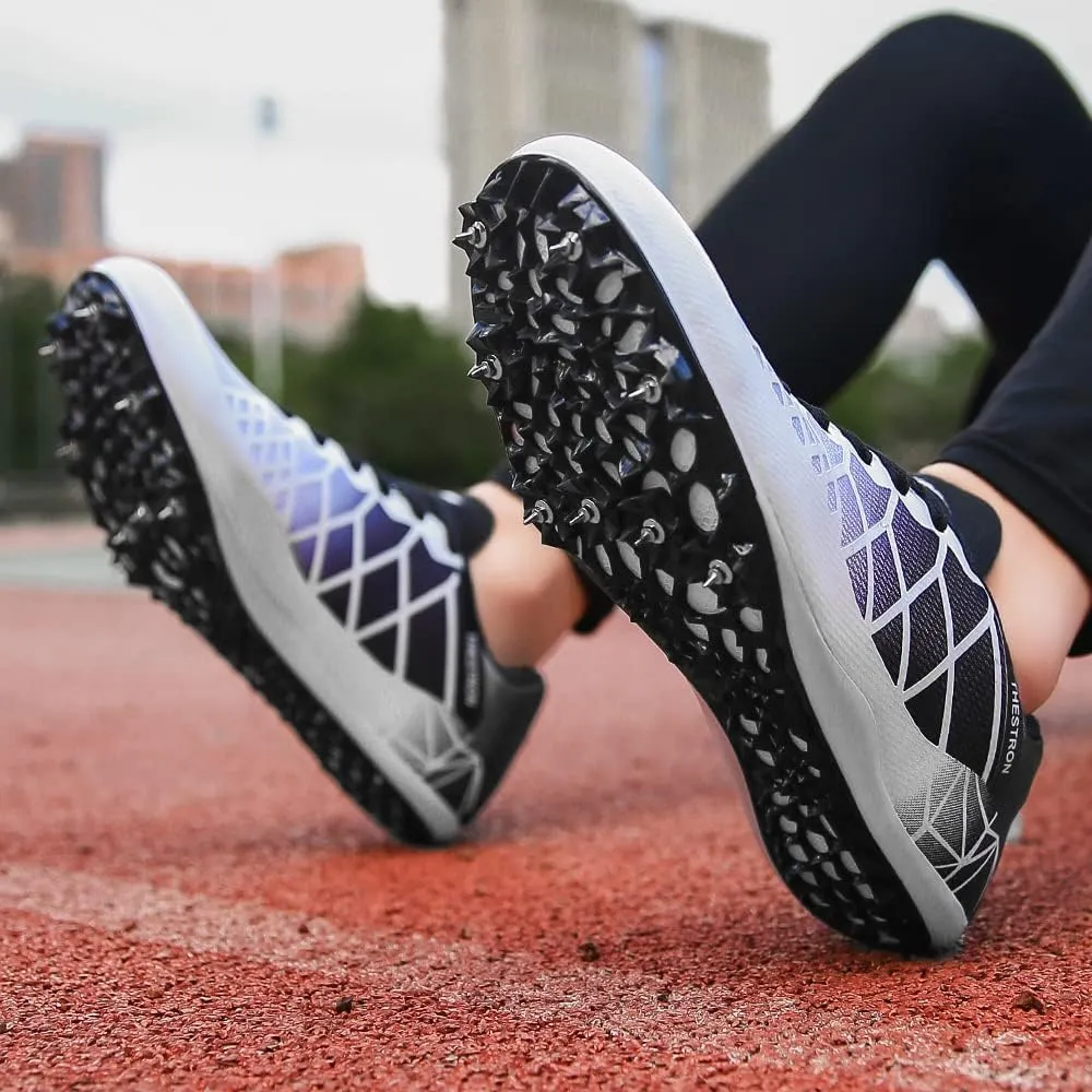 THESTRON Professional Spikes Track & Field Shoes for Men Women Kids Breathable Racing Jumping Sprint Running Sneakers
