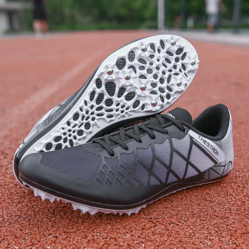 THESTRON Professional Spikes Track & Field Shoes for Men Women Kids Breathable Racing Jumping Sprint Running Sneakers
