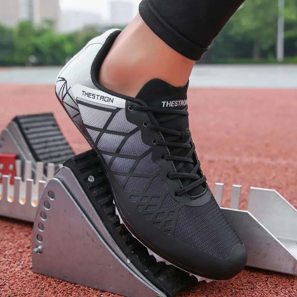 THESTRON Professional Spikes Track & Field Shoes for Men Women Kids Breathable Racing Jumping Sprint Running Sneakers