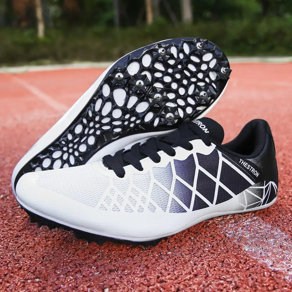 THESTRON Professional Spikes Track & Field Shoes for Men Women Kids Breathable Racing Jumping Sprint Running Sneakers