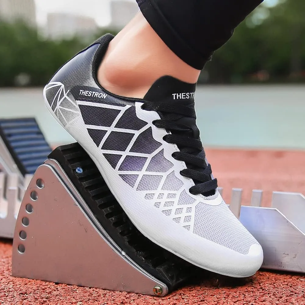 THESTRON Professional Spikes Track & Field Shoes for Men Women Kids Breathable Racing Jumping Sprint Running Sneakers