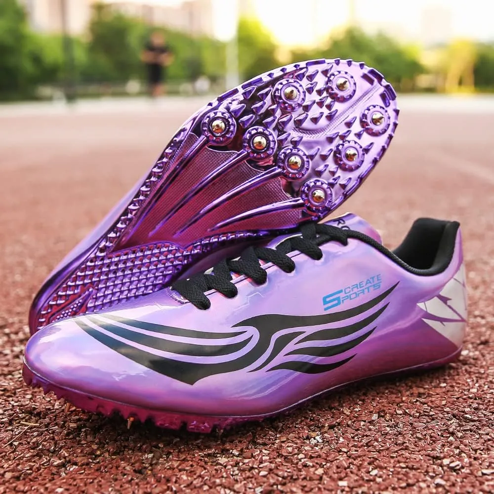 THESTRON Unisex Track Spikes Running Sprint Shoes Track & Field Shoes for Men Women Kids Cool Racing Running Sneakers