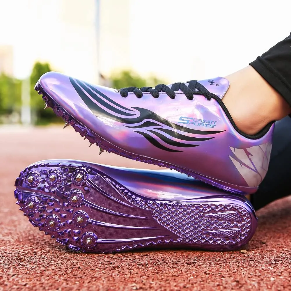 THESTRON Unisex Track Spikes Running Sprint Shoes Track & Field Shoes for Men Women Kids Cool Racing Running Sneakers