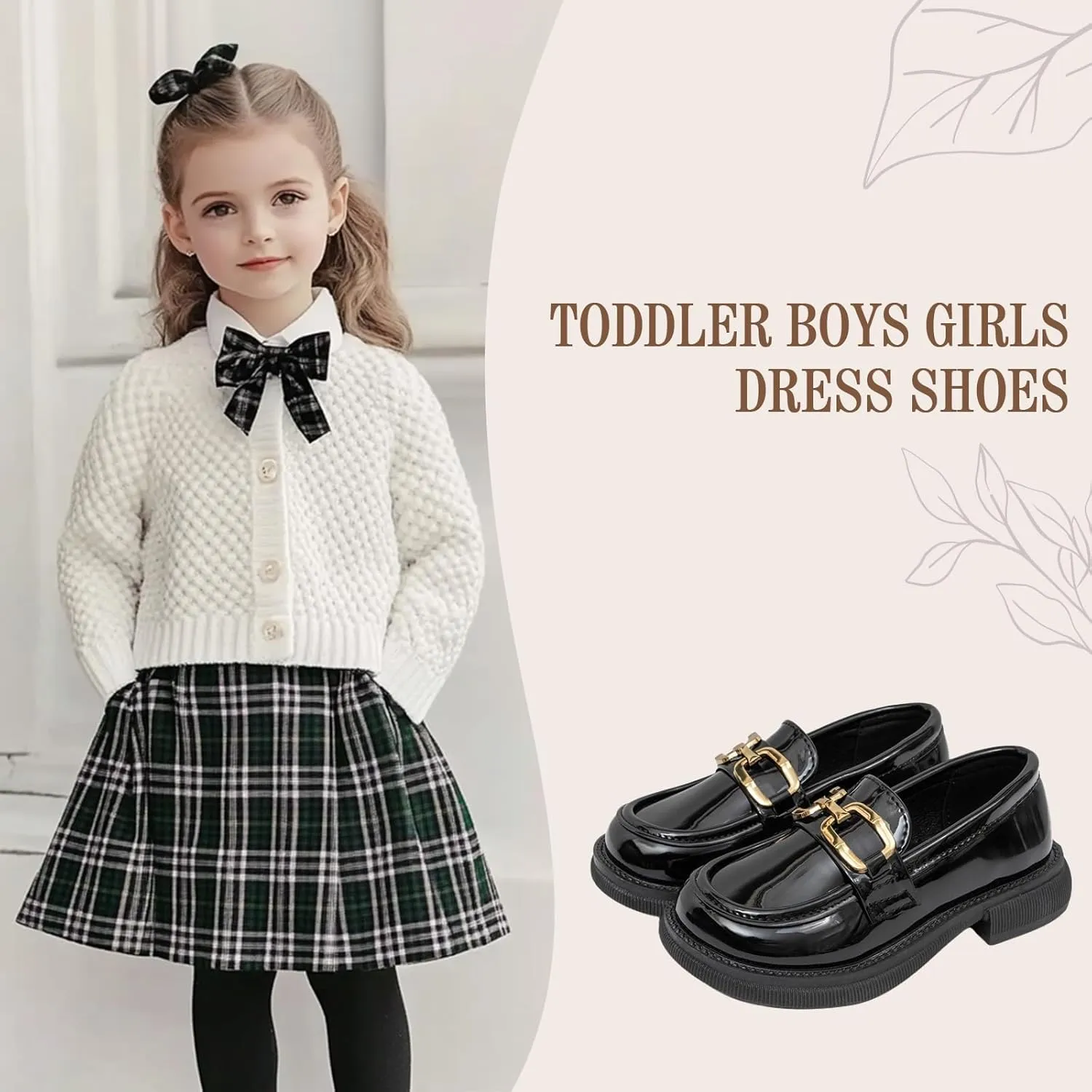 Toddler Boys Girls Dress Shoes Little Kids School Uniform Shoes Formal Casual Oxfords Wedding Church Loafer Flats