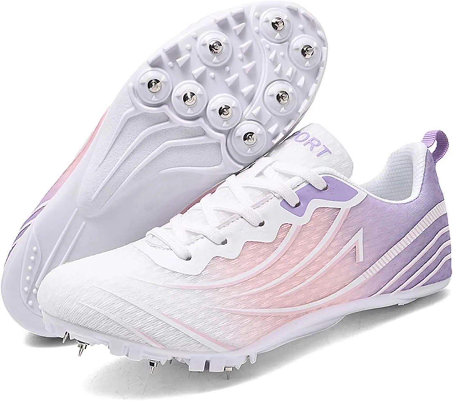 Track and Field Nail Shoes for Men Women Girls Boys Youth Professional 8 Spikes Training Racing Running Teenagers Sneakers 100- to 400-Meter Races Sprinting Match