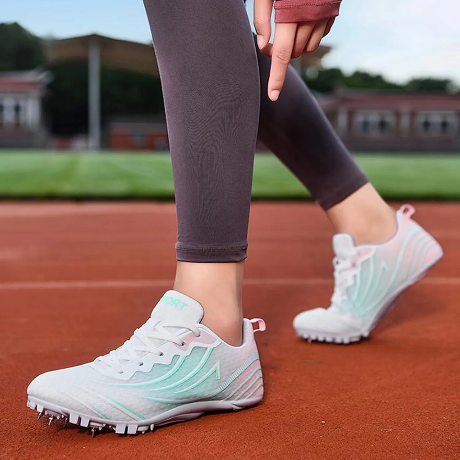 Track and Field Nail Shoes for Men Women Girls Boys Youth Professional 8 Spikes Training Racing Running Teenagers Sneakers 100- to 400-Meter Races Sprinting Match