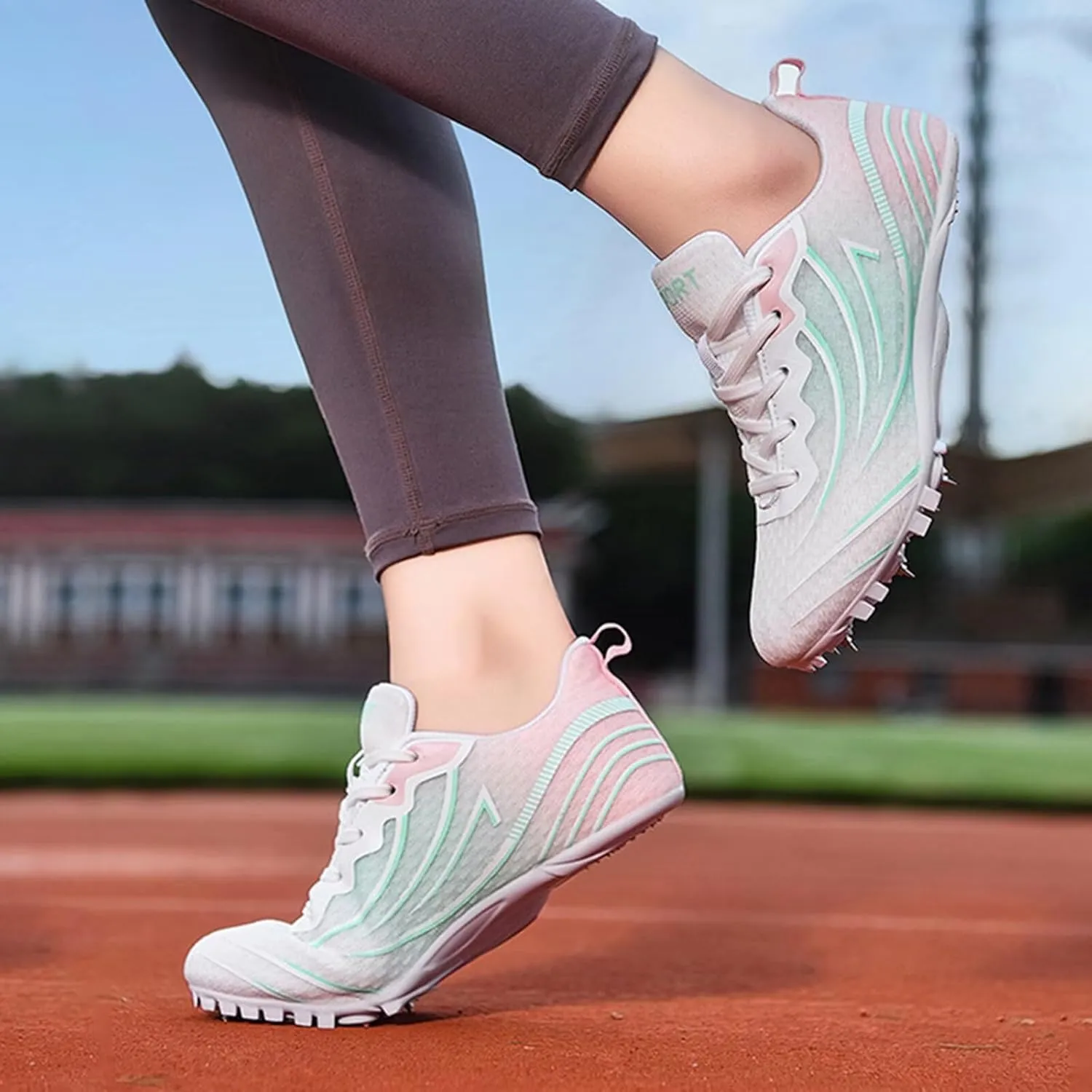 Track and Field Nail Shoes for Men Women Girls Boys Youth Professional 8 Spikes Training Racing Running Teenagers Sneakers 100- to 400-Meter Races Sprinting Match