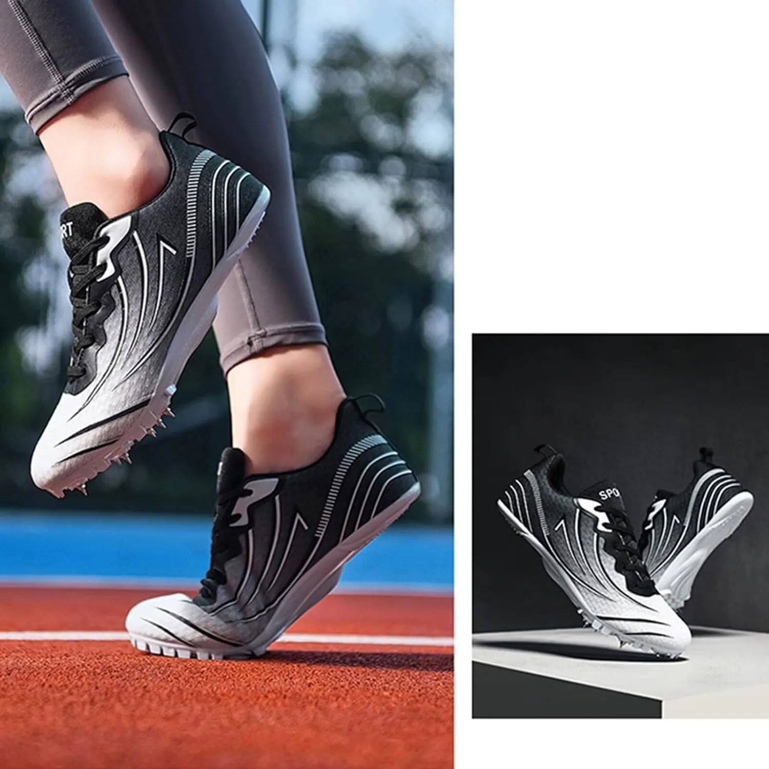 Track and Field Nail Shoes for Men Women Girls Boys Youth Professional 8 Spikes Training Racing Running Teenagers Sneakers 100- to 400-Meter Races Sprinting Match