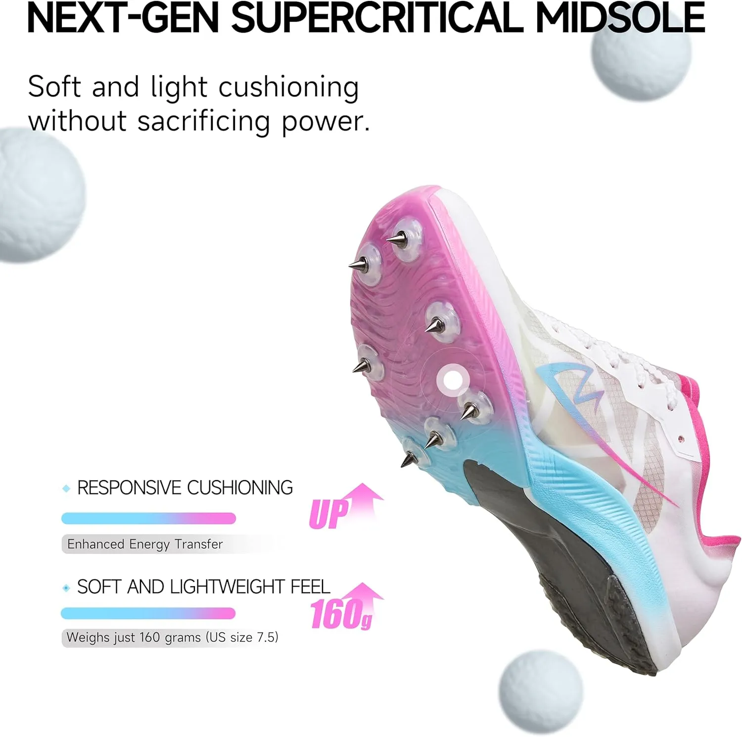 Track and Field Shoes for Men Women Kids Boys Girls Spikes Sneakers Track Race Jumping Track Shoes Professional Running Full-Length Carbon Plate Spikes Track Shoes