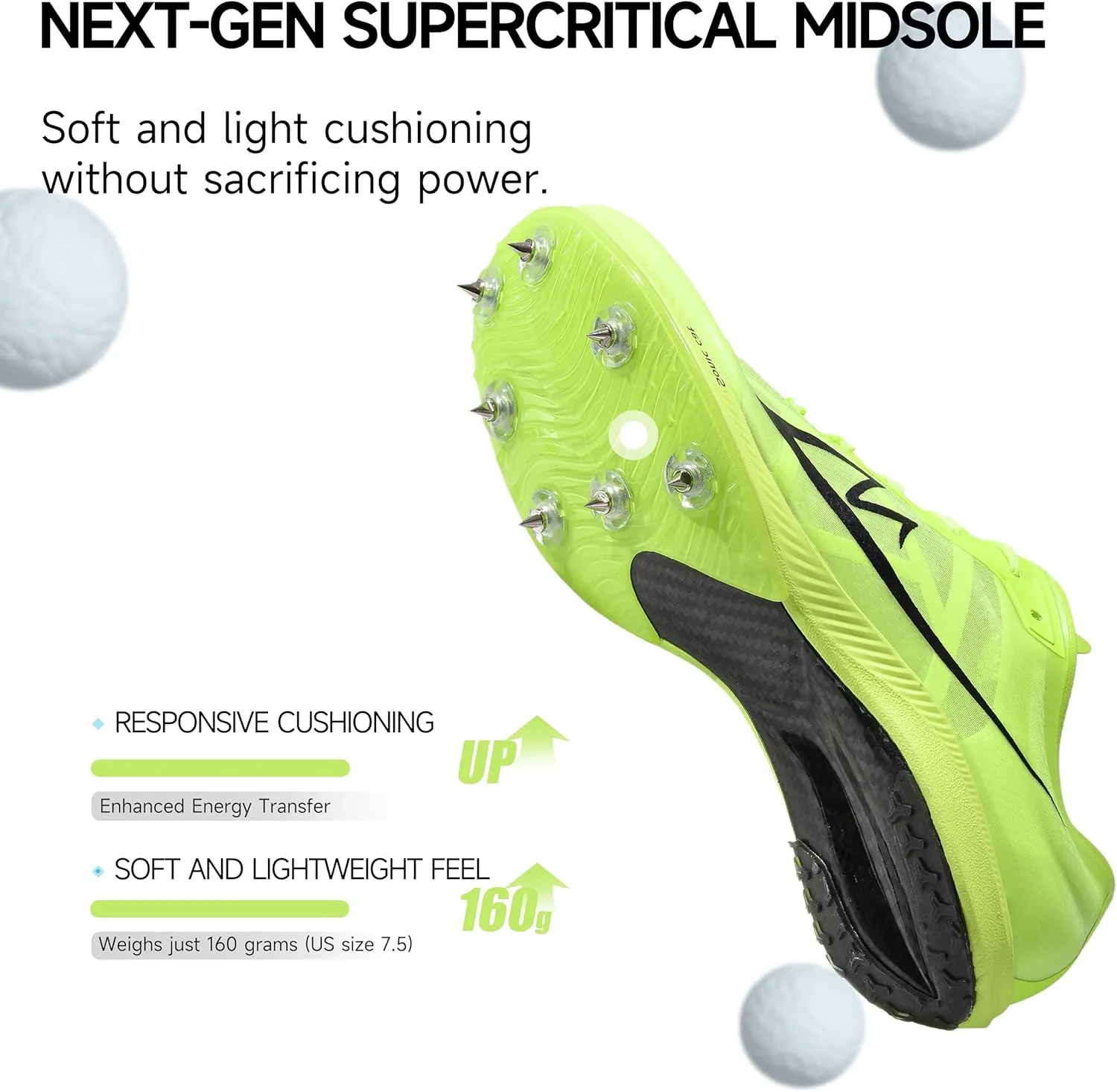 Track and Field Shoes for Men Women Kids Boys Girls Spikes Sneakers Track Race Jumping Track Shoes Professional Running Full-Length Carbon Plate Spikes Track Shoes