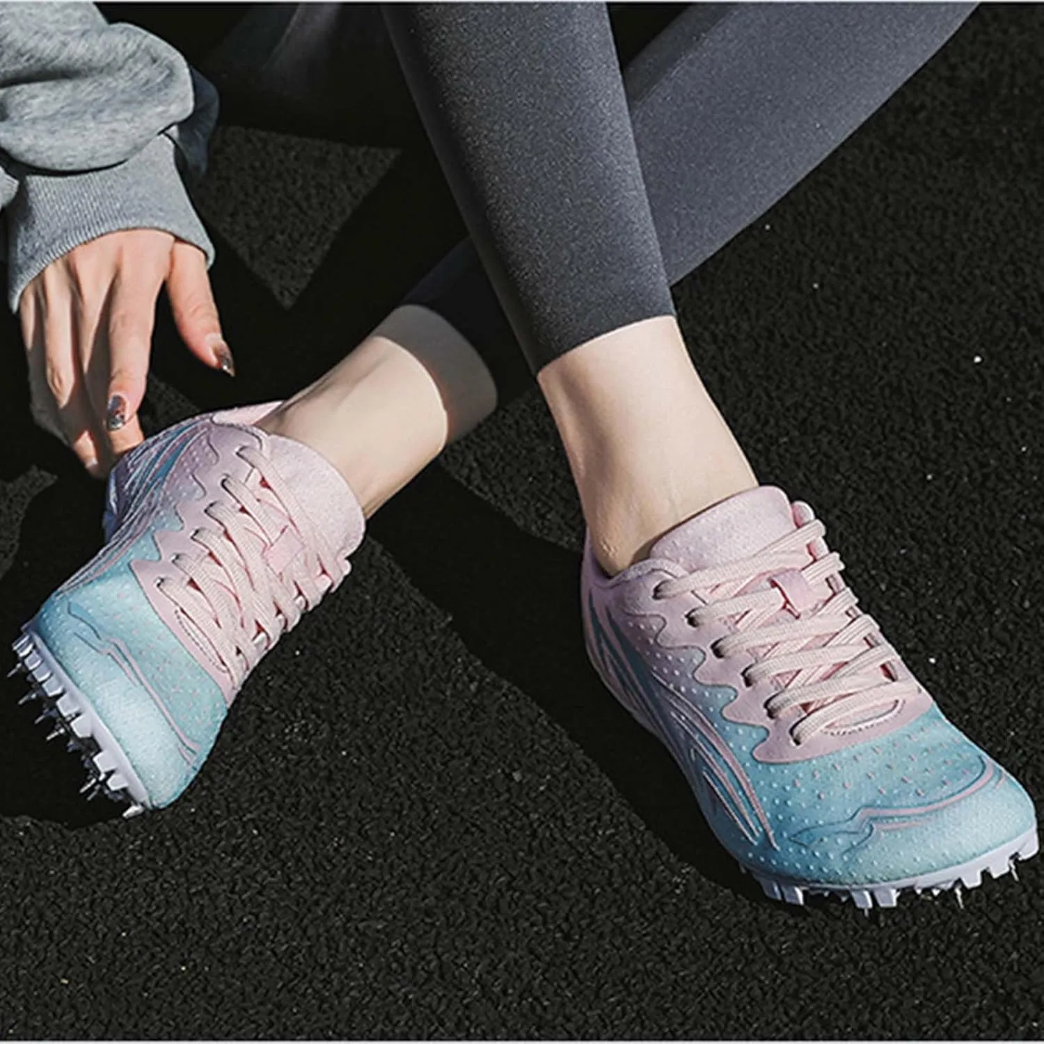 Track and Field Shoes for Women with Spikes Running Racing Shoes Cross Jumping Sprint Sneakers for Boys and Girls Kids