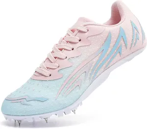 Track and Field Shoes for Women with Spikes Running Racing Shoes Cross Jumping Sprint Sneakers for Boys and Girls Kids