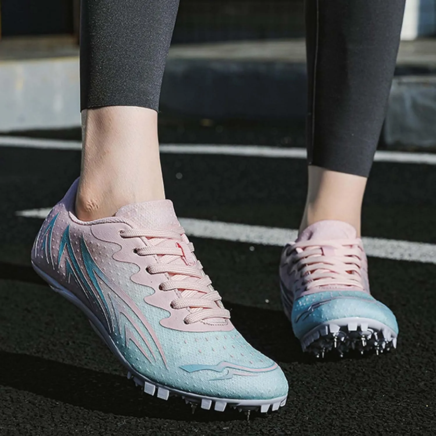 Track and Field Shoes for Women with Spikes Running Racing Shoes Cross Jumping Sprint Sneakers for Boys and Girls Kids