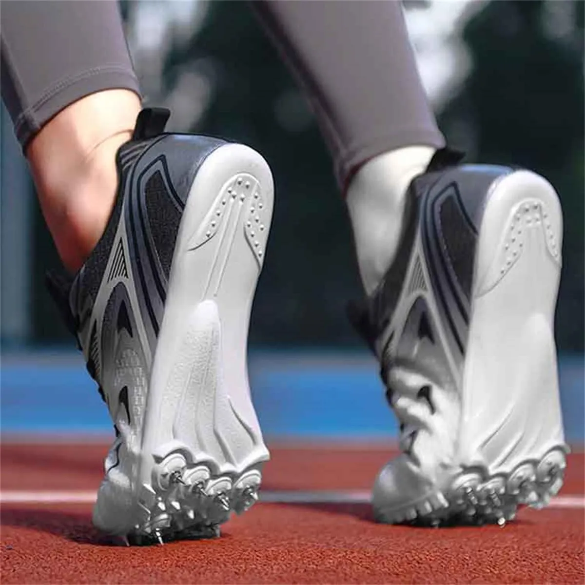 Track and Field Spikes Shoes, Professional Distance Running Sprint Sneakers Breathable Jumping Athletic Shoes for Mens Womens