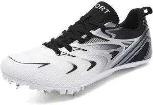 Track and Field Spikes Shoes, Professional Distance Running Sprint Sneakers Breathable Jumping Athletic Shoes for Mens Womens