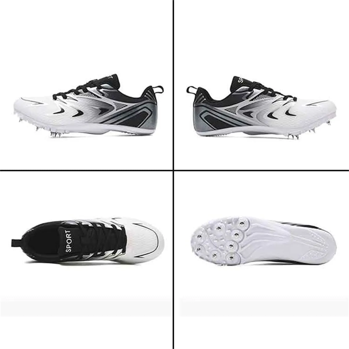 Track and Field Spikes Shoes, Professional Distance Running Sprint Sneakers Breathable Jumping Athletic Shoes for Mens Womens