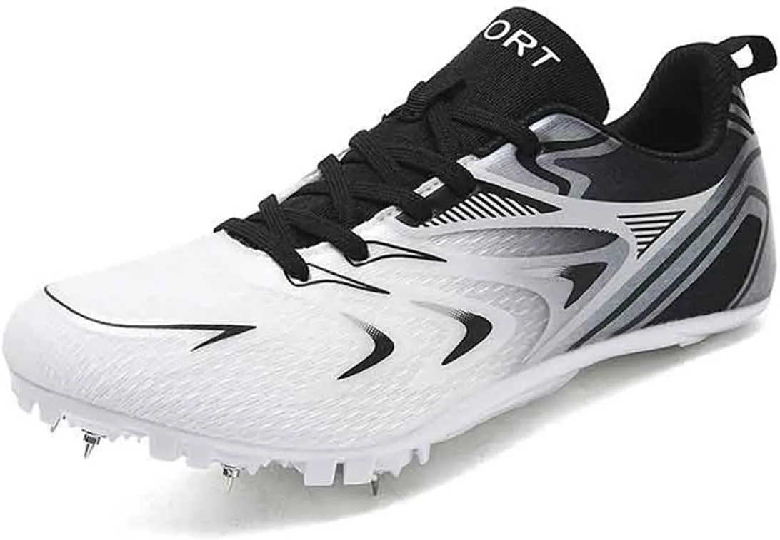 Track and Field Spikes Shoes, Professional Distance Running Sprint Sneakers Breathable Jumping Athletic Shoes for Mens Womens