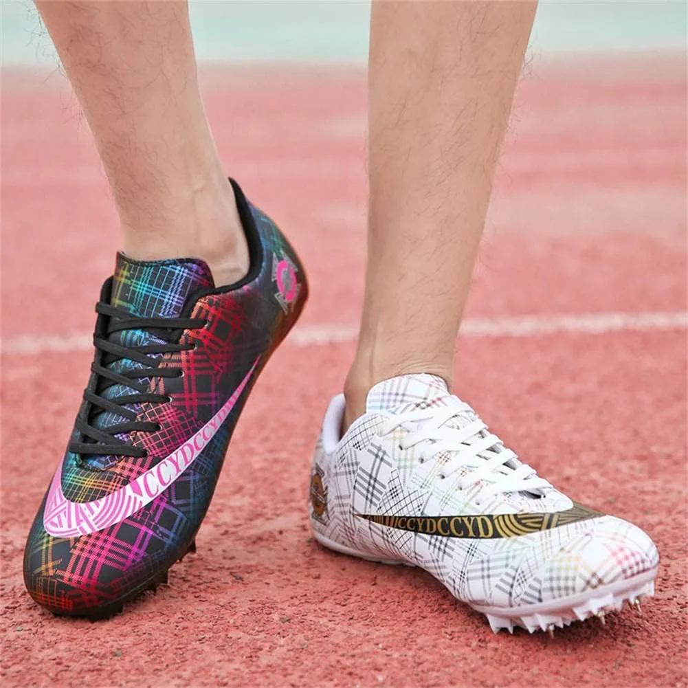 Track Spike Running Sprint Shoes Breathable Mesh Professional Racing Running Sneakers Track and Field Running Spike Shoe for Mens Womens