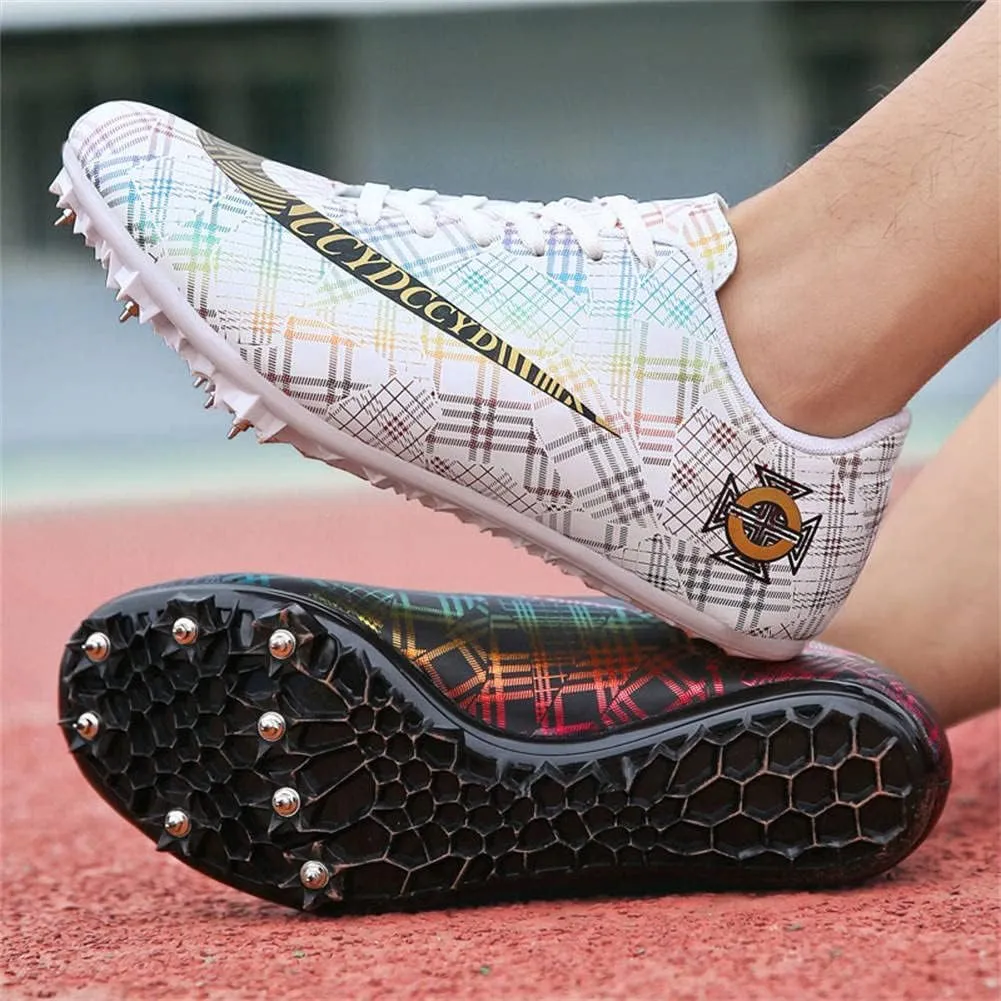 Track Spike Running Sprint Shoes Breathable Mesh Professional Racing Running Sneakers Track and Field Running Spike Shoe for Mens Womens