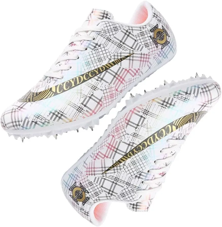 Track Spike Running Sprint Shoes Breathable Mesh Professional Racing Running Sneakers Track and Field Running Spike Shoe for Mens Womens