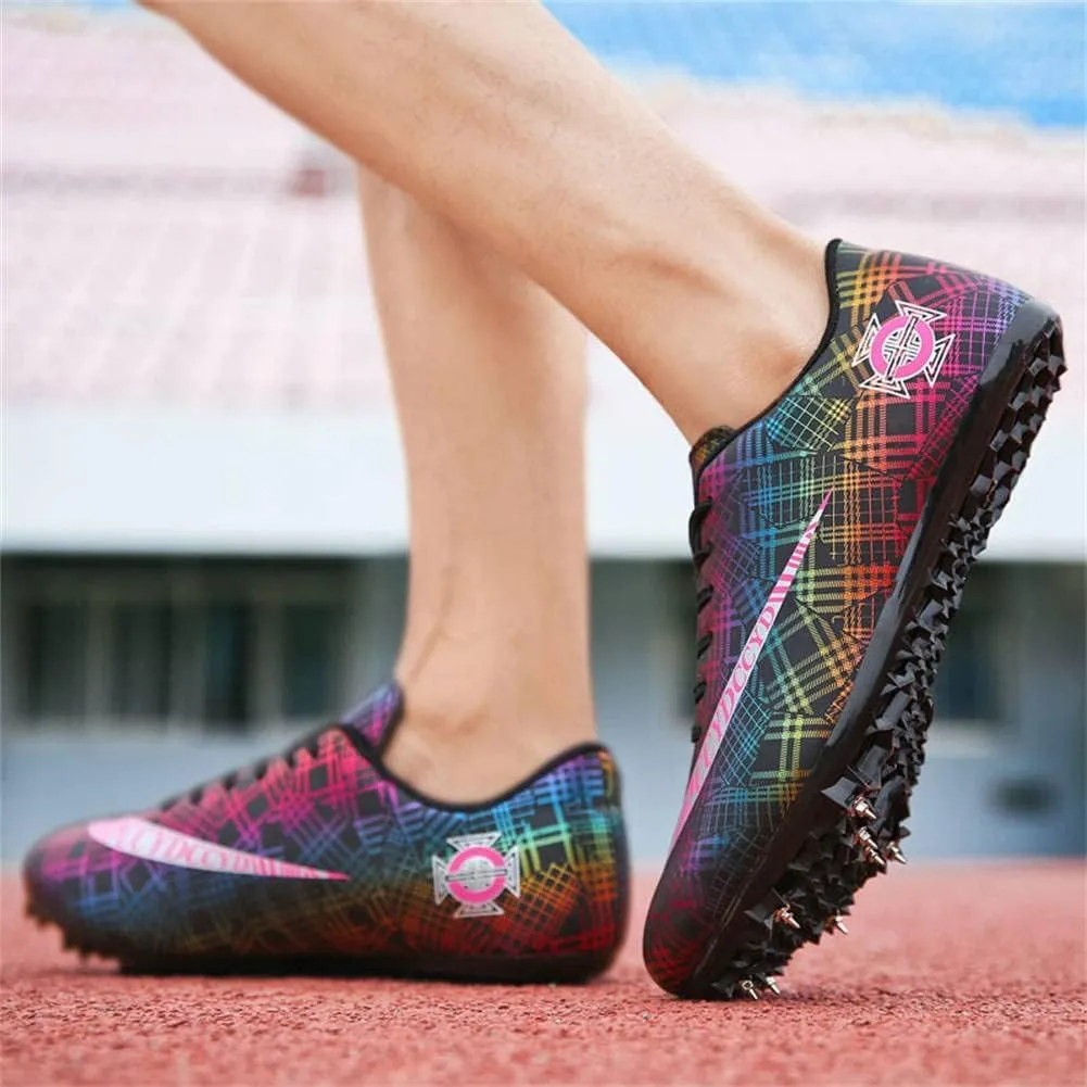 Track Spike Running Sprint Shoes Breathable Mesh Professional Racing Running Sneakers Track and Field Running Spike Shoe for Mens Womens