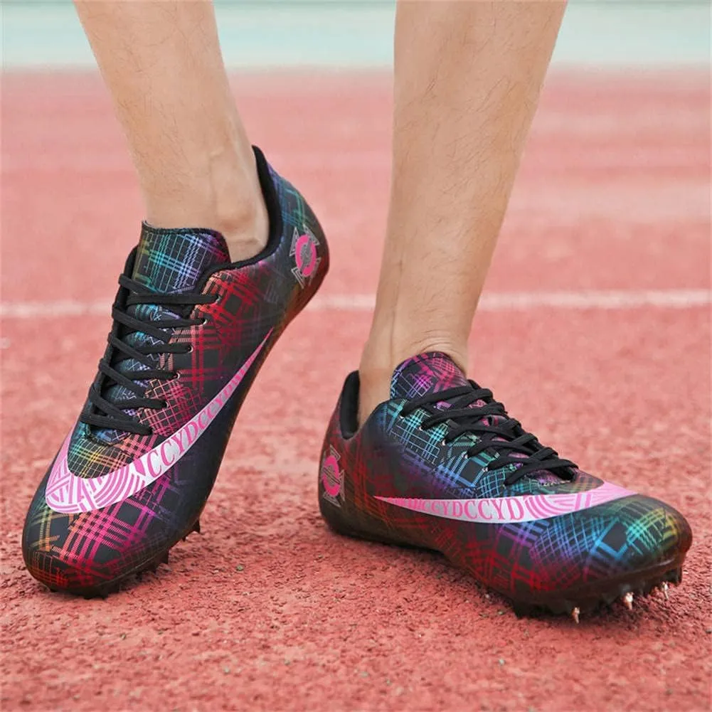 Track Spike Running Sprint Shoes Breathable Mesh Professional Racing Running Sneakers Track and Field Running Spike Shoe for Mens Womens