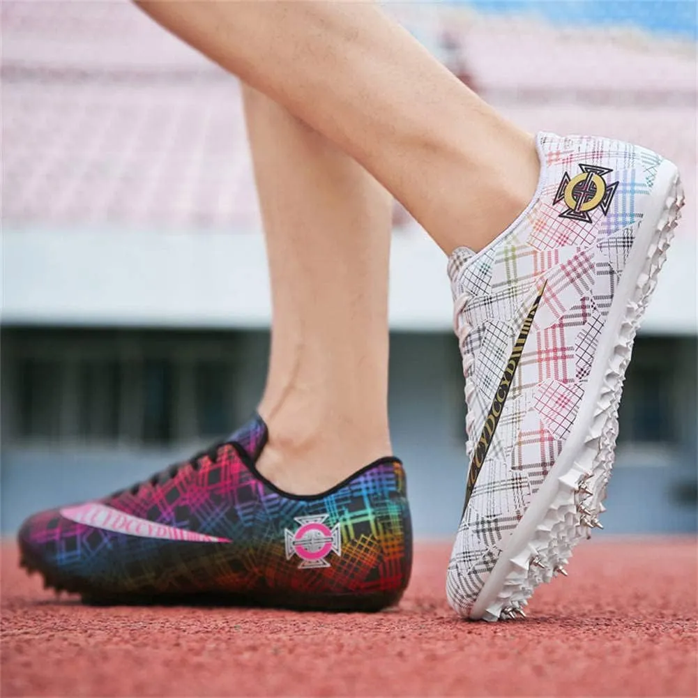 Track Spike Running Sprint Shoes Breathable Mesh Professional Racing Running Sneakers Track and Field Running Spike Shoe for Mens Womens