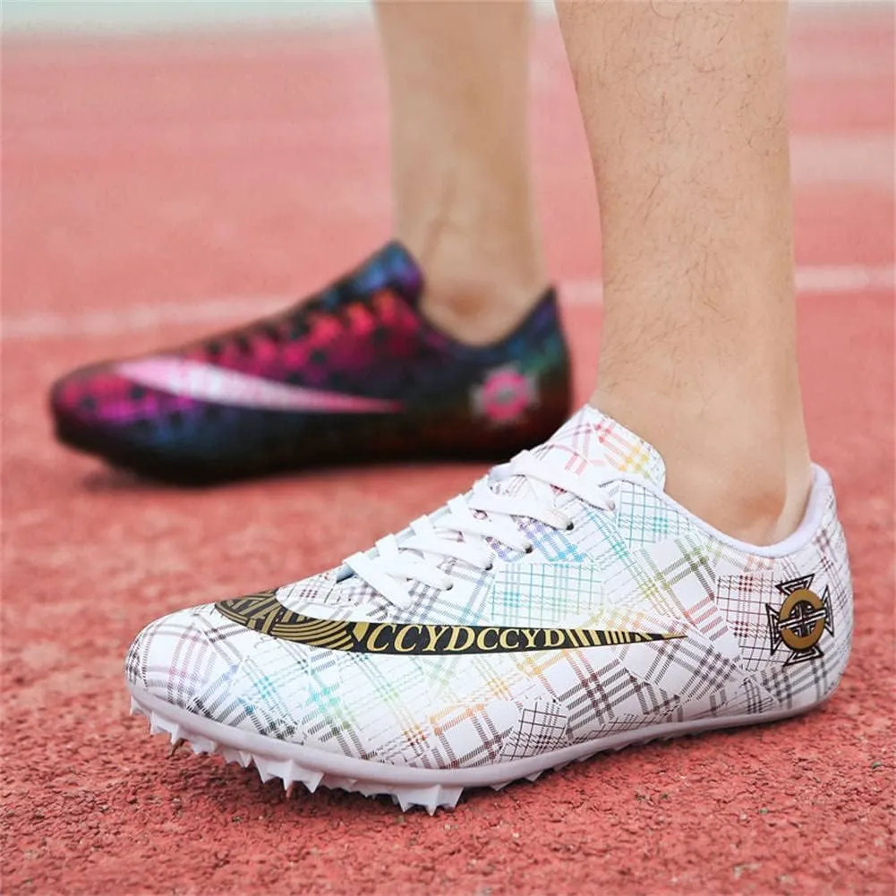 Track Spike Running Sprint Shoes Breathable Mesh Professional Racing Running Sneakers Track and Field Running Spike Shoe for Mens Womens