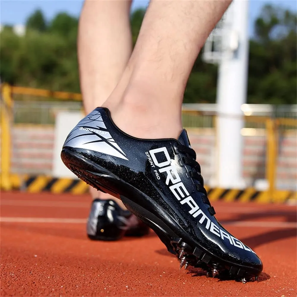 Track Spike Running Sprint Shoes Breathable Mesh Professional Racing Running Sneakers Track and Field Running Spike Shoe for Mens Womens