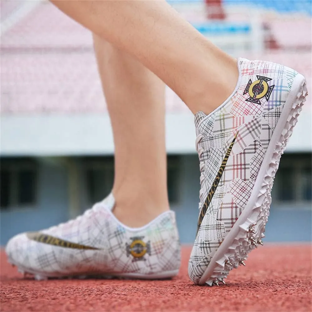 Track Spike Running Sprint Shoes Breathable Mesh Professional Racing Running Sneakers Track and Field Running Spike Shoe for Mens Womens